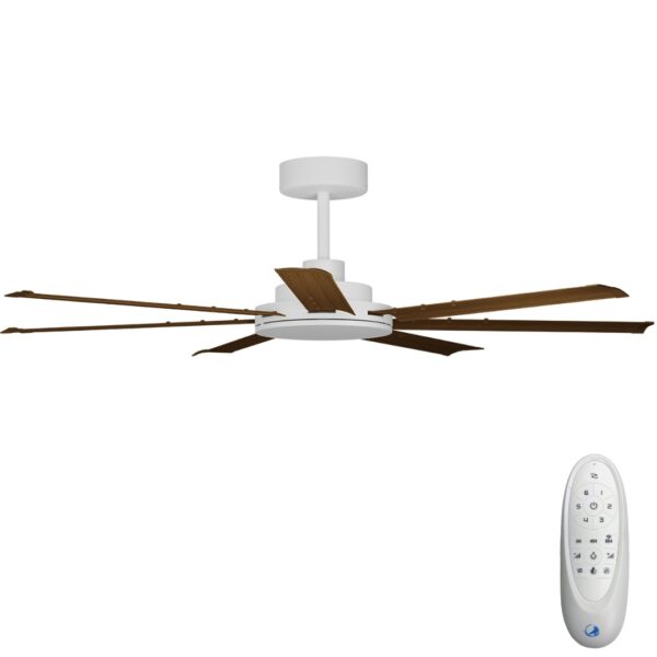 Calibo Alula DC Ceiling Fan with Remote Control White with Koa Blades 60 inch