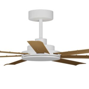 Calibo Alula DC Ceiling Fan with Remote Control White with Teak Blades 60 inch Motor