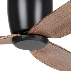 Eglo Seacliff 44" Black with Light Walnut Motor