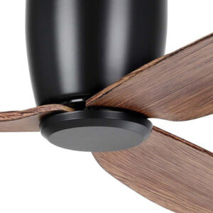 Eglo Seacliff 52" Black with Light Walnut Motor