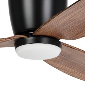 Eglo Seacliff Ceiling Fan CCT LED Light DC 52" Back with Light Walnut Motor