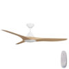 Calibo CloudFan DC SMART Ceiling Fan with LED Light - White with Bamboo Timber Style ABS Blades 60"