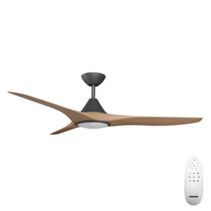 Calibo Cloudfan DC Ceiling Fan with LED Light 48 nch Black with Dark Timber Blades with Remote
