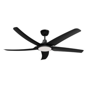 Domus Hover DC Ceiling Fan with LED Light Black 56 inch