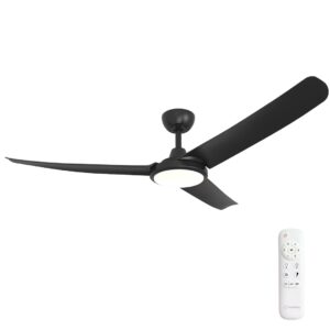 Three Sixty Flatjet 345 Blade DC Ceiling Fan with LED Light Black 56