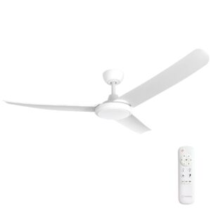 Three Sixty Flatjet 345 Blade DC Ceiling Fan with LED Light White 56
