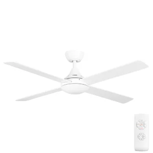 Claro Essentials Cooler AC Ceiling Fan with Remote Control - White 52"