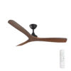 Three Sixty Spitfire DC Ceiling Fan Black with Koa Blades 52