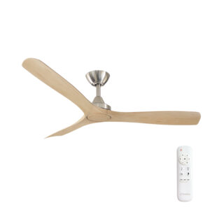 Three Sixty Spitfire DC Ceiling Fan Brushed Nickel with Natural Blades 52