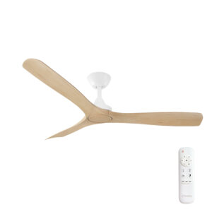 Three Sixty Spitfire DC Ceiling Fan White with Natural Blades 52