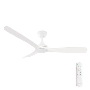 Three Sixty Spitfire DC Ceiling Fan with LED Light White 52