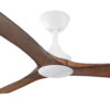 Three Sixty Spitfire DC Ceiling Fan with LED Light White with Koa Blades 52
