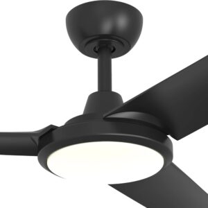 Three Sixty FlatJET 3 Blades DC 52-inch Ceiling Fan with LED Light in Black Motor