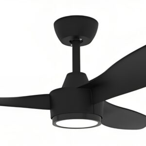 Domus Blast DC Ceiling Fan with LED Light in Black Finish 48" Motor