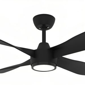 Domus Blast DC Ceiling Fan with LED Light in Black Finish 52" Motor