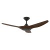 Domus Strike DC Ceiling Fan in Black with Walnut 48