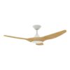 Domus Strike DC Ceiling Fan in White with Oak 48