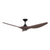 Domus Strike DC Ceiling Fan in Black and Walnut 60