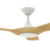 Domus Strike DC Ceiling Fan in White with Oak 48