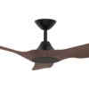 Domus Strike DC Ceiling Fan in Black and Walnut 60