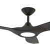 Domus Strike DC Ceiling Fan with LED Light in Black 48