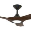 Domus Strike DC Ceiling Fan with LED Light in Black with Walnut 48
