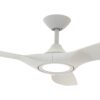 Domus Strike DC Ceiling Fan with LED Light in White 48
