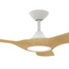 Domus Strike DC Ceiling Fan with LED Light in White with Oak 48