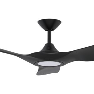 Domus Strike DC Ceiling Fan with LED Light in Black 60" Motor