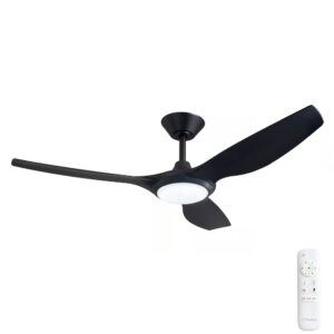 Three Sixty Delta DC 52" Ceiling Fan with LED Light in Black