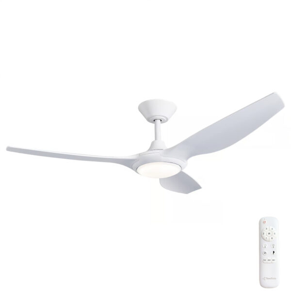 Three Sixty Delta DC 52" Ceiling Fan with LED Light in White