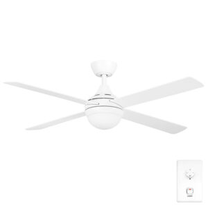 Claro Essentials Cooler AC Ceiling Fan with CCT LED Light and Wall Control - White 52"