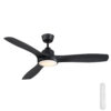 Mercator Raptor DC Ceiling Fan with LED Light - Black 52