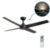 Three Sixty Ambience Uplight DC Ceiling Fan - Black 52