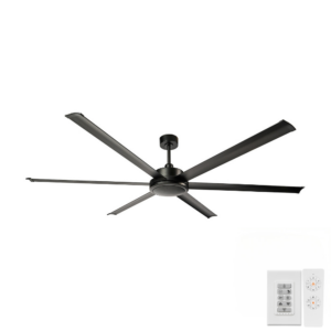 Brilliant Colossus DC Ceiling Fan 84" Matt Black with Remote Controller and Wall Controller