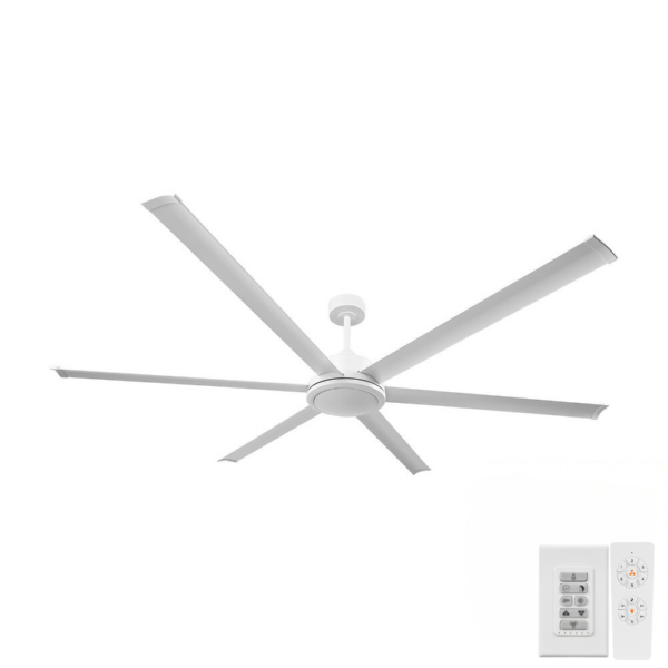 Brilliant colossus DC Ceiling Fan with LED Lght 84-inch White with Remote Controller and Wall Controller
