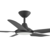 Calibo Storm DC 42-inch Ceiling Fan with LED Light Black Motor Black Blades with Remote