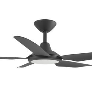 Calibo Storm DC 42-inch Ceiling Fan with LED Light Black Motor Black Blades with Remote