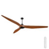 Mercator Century DC Ceiling Fan - Black with Dark Timber Blades 100