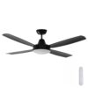 Mercator Nemoi Lite DC Ceiling Fan with LED Light - Black 48"