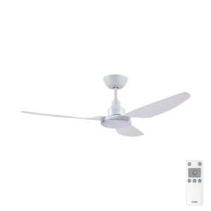 Ventair Glacier DC 3-blade Ceiling Fan with LED Light and Remote 48" in White