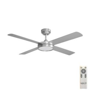 Hunter Pacific Pinnacle DC Ceiling Fan with LED Light - Brushed Aluminium with Silver Blades 52" - main