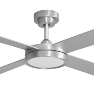 Hunter Pacific Pinnacle v3 DC Ceiling Fan with LED Light - Brushed Aluminium with Silver Blades 52" - close up