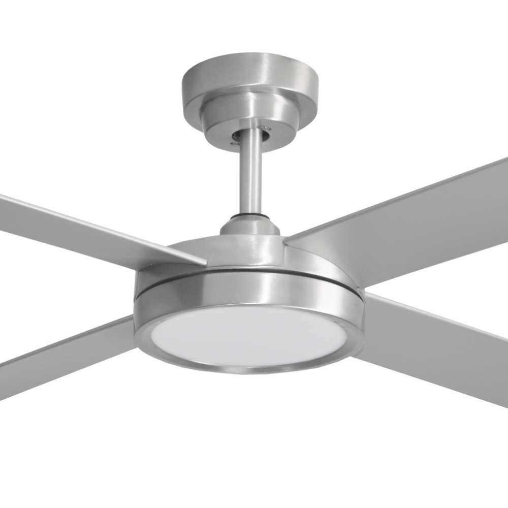 Hunter Pacific Pinnacle v3 DC Ceiling Fan with LED Light - Brushed Aluminium with Silver Blades 52" - close up