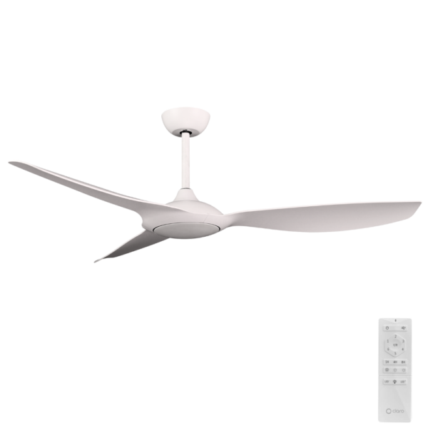 Claro Glider DC Ceiling Fan - White 60"