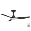 ventair glacier dc ceiling fan 52 inch in black finish with led light