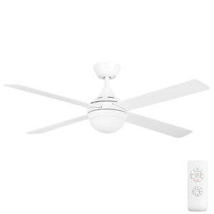 Claro Essentials Cooler AC Ceiling Fan with CCT LED Light & Remote - White 52"