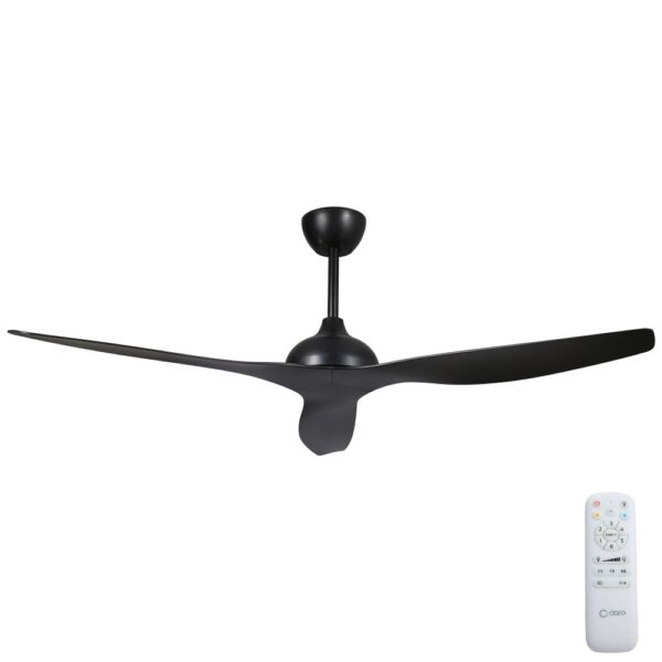 Black Whisper IP66 ceiling fan, 58-inch remote control