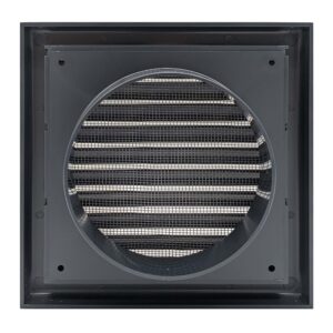 Plastic Flyscreen Vent - 100mm (Dark Grey) - back