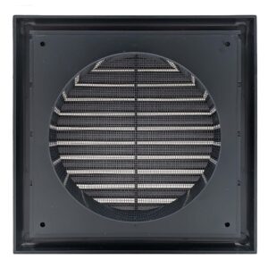Plastic Flyscreen Vent - 125mm (Dark Grey) - back